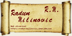 Radun Milinović vizit kartica